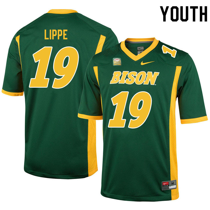 Youth #19 Jake Lippe North Dakota State Bison College Football Jerseys Sale-Green - Click Image to Close